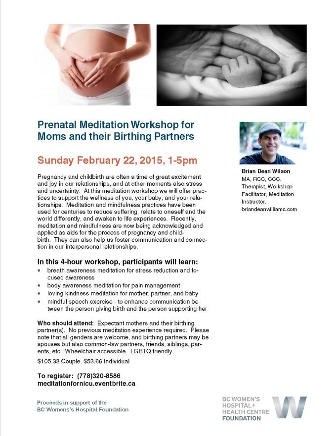 NICU prenatal meditation fundraiser