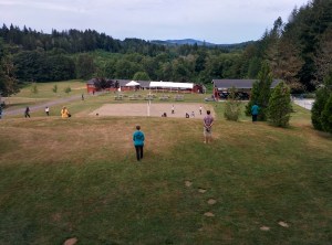 iBme participants practicing walking meditation