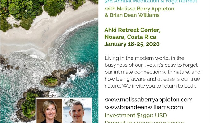 Our True Nature meditation and yoga retreat in Costa Rica, January 2020!